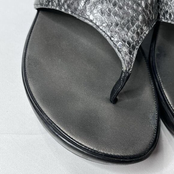 Cole Haan  Grey Snakeskin Platform Wedge Sandals Women’s Size 8.5 B - Picture 3 of 15